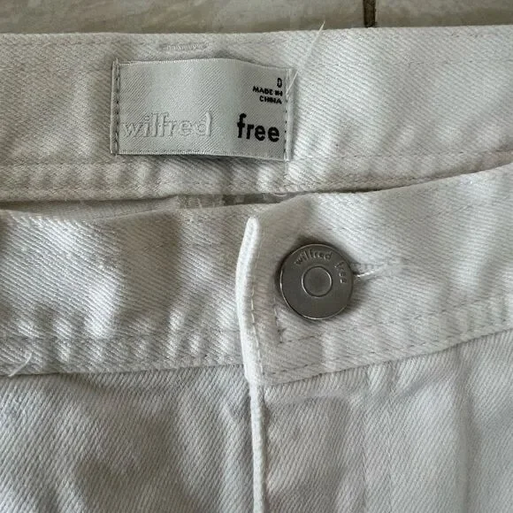 Wilfred Free Women's Wide Leg White Denim Size 0 - Picture 3 of 6